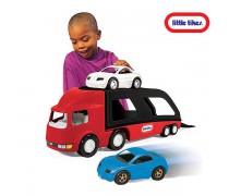 Didelis žaislinis 72 cm sunkvežimis vilkikas su 2 mašinėlėmis | Raudonas | Little Tikes 484964